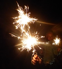 brennende Wunderkerze